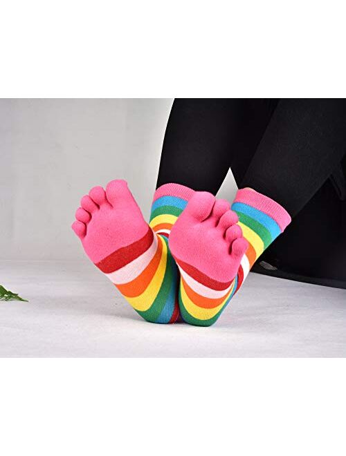 Women Toe Socks Cotton Wicking Athletic No Show Low Cut Ankle 4 Pack 8 Pack Set