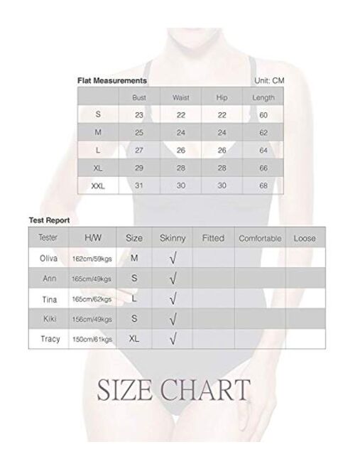 Franato Women's Shapewear Waist Shaper Leotard Tummy Slimmer Bodysuits