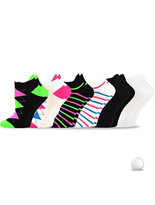 TeeHee Golf performance Anklet/Crew assorted Value Multi pair pack