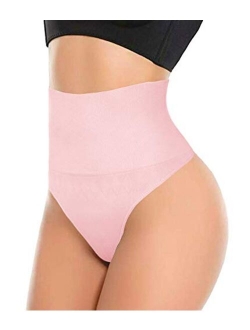 ShaperQueen 103 Thong - Womens Basic Every-Day High-Waist Shapewear Trainer Tummy Control Thong Panty Underwear