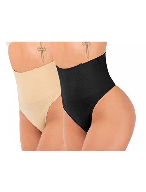 FIRSTLIKE Women Waist Cincher Girdle Tummy Slimmer Sexy Thong Panty Shapewear