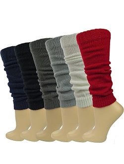 Womens Leg Warmers Knitted Boot Socks Winter Assorted 6 Pairs