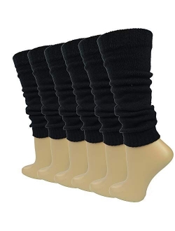 Womens Leg Warmers Knitted Boot Socks Winter Assorted 6 Pairs