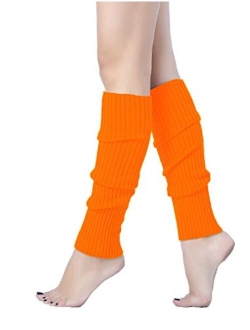 v28 Women Juniors Neon Ribbed Leg Warmers for 80s Eighty's Party Sports Yoga