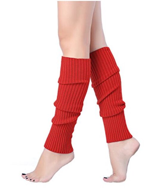 v28 Women Juniors Neon Ribbed Leg Warmers for 80s Eighty's Party Sports Yoga