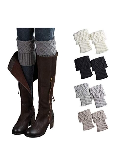 Bestjybt Womens Short Boots Socks Crochet Knitted Boot Cuffs Toppers Leg Warmers Socks