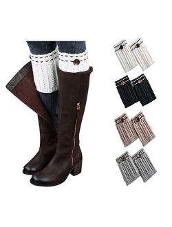 Bestjybt Womens Short Boots Socks Crochet Knitted Boot Cuffs Toppers Leg Warmers Socks