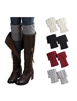 Kaariss Women Winter Warm Crochet Knitted Boot Cuff Sock Short Leg Warmers