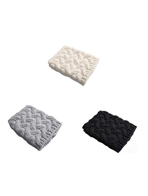 Jiuhong 3 Pairs Women Winter Warm Crochet Knitted Boot Cuff Sock Short Leg Warmer