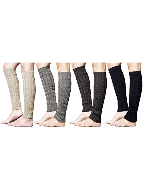 Loritta 2 Pairs / 4 Pairs Women Knit Leg Warmers Winter Long Boot Cuffs Socks