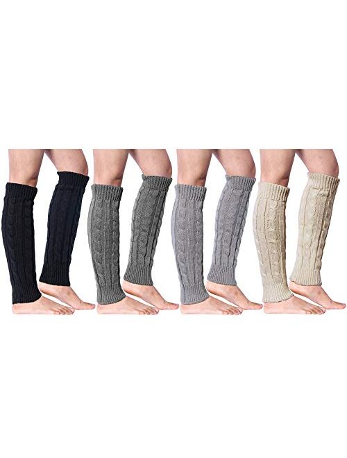 Loritta 2 Pairs / 4 Pairs Women Knit Leg Warmers Winter Long Boot Cuffs Socks