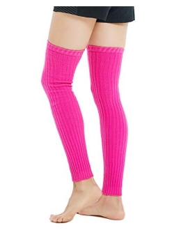 Kayhoma Extra Soft Over the Knee High Leg Warmer, Artificial Wool Thigh High Leg Warmers