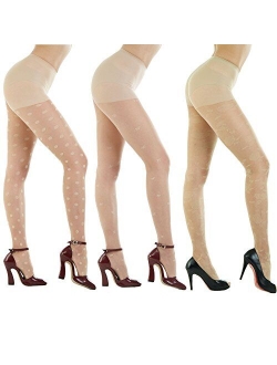 Women's Patterned Footed Tights Pantyhose 3pair or 2pair