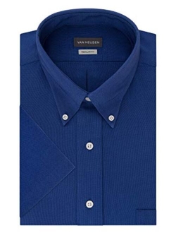 Men's Short Sleeve Regular Fit Oxford Solid Dress Shirt