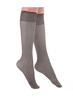 Women's Plus Size Queen Sheer Support Knee High Stockings 3-Pack