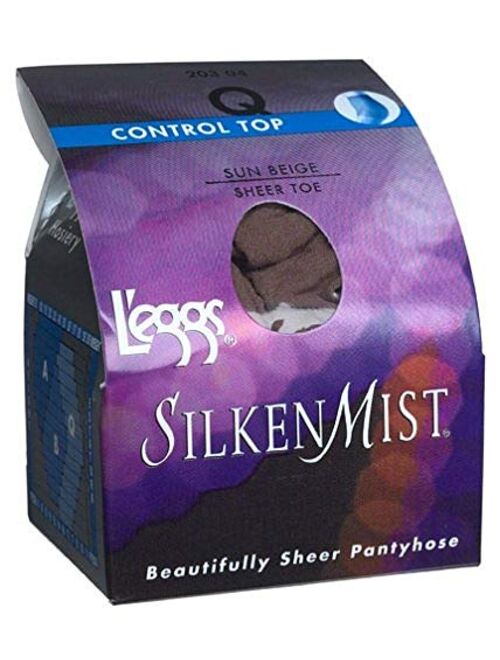 L'eggs Women's Silken Mist Control Top Sheer Toe Panty Hose