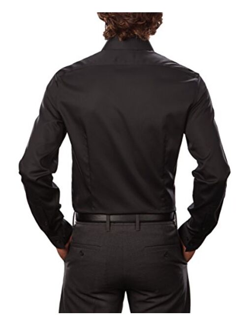 Calvin Klein Men's Dress Shirt Xtreme Slim Fit Non Iron Herringbone