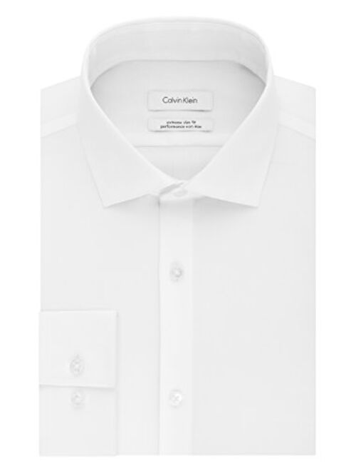 Calvin Klein Men's Dress Shirt Xtreme Slim Fit Non Iron Herringbone