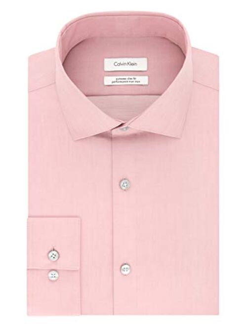 Calvin Klein Men's Dress Shirt Xtreme Slim Fit Non Iron Herringbone