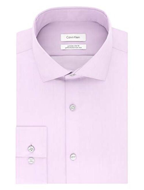 Calvin Klein Men's Dress Shirt Xtreme Slim Fit Non Iron Herringbone