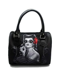 DGA Angels Day of the Dead Rockabilly Red Rose Bonita/Glamorous Handbag/Purse