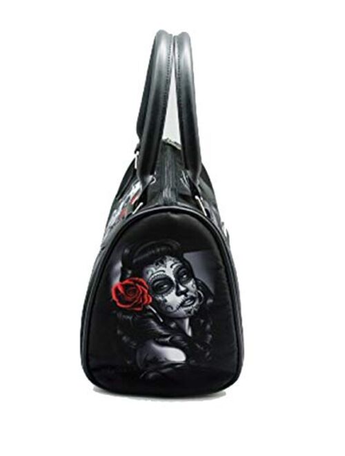 DGA Angels Day of the Dead Rockabilly Red Rose Bonita/Glamorous Handbag/Purse