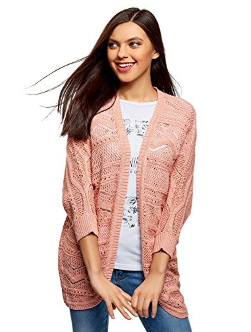 oodji Ultra Women's No Closure Crocheted Cardigan