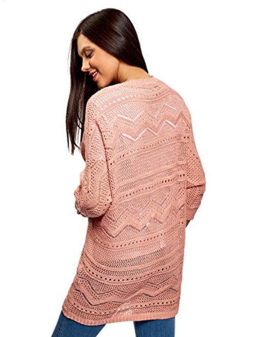 oodji Ultra Women's No Closure Crocheted Cardigan