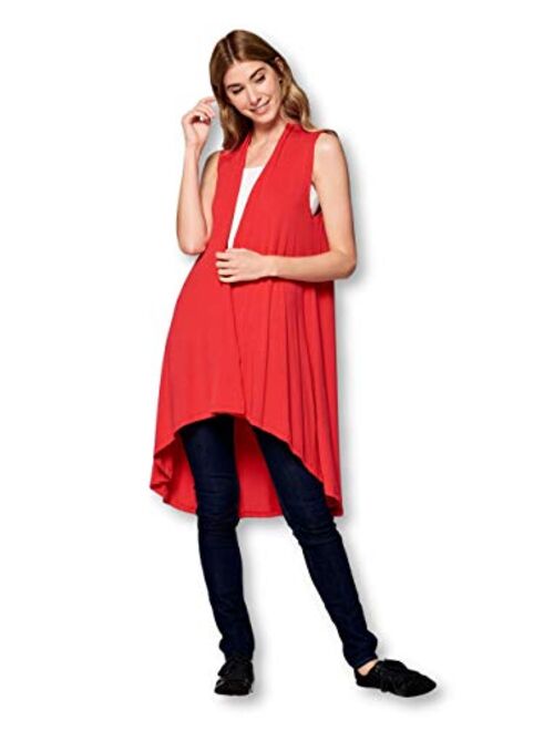 Women's Sleeveless Extra Soft Bamboo Layering Long Duster Cardigan Vest - Made in USA