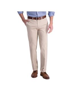 Men's Iron Free Premium Khaki Straight Fit Flat Front Flex Waist Casual Pant