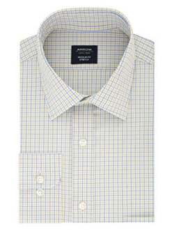 Arrow Men's Dress Shirt Regular Fit Stretch Check