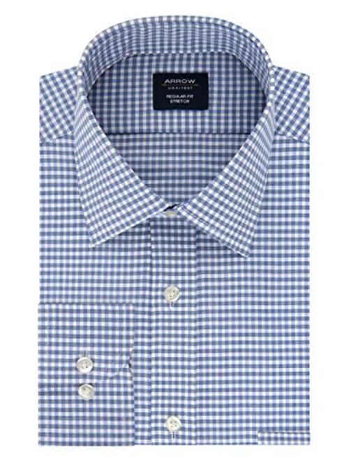 Arrow Men's Dress Shirt Regular Fit Stretch Check