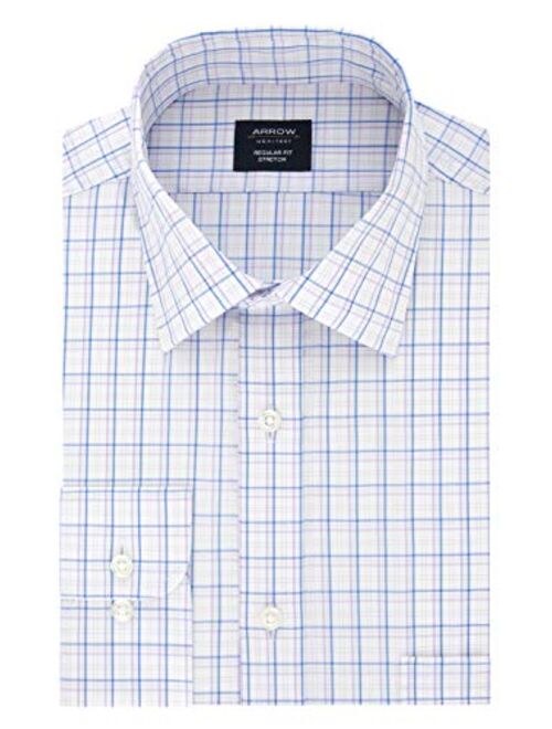 Arrow Men's Dress Shirt Regular Fit Stretch Check