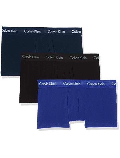 Calvin Klein Men's 3 Pack Low Rise Trunks, Blue