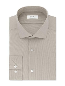 Men's Regular Fit Stretch Solid Non Iron Dress Shirt