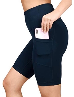 Yogalicious High Waist Squat Proof 9" Biker Shorts with Side Pockets for Women