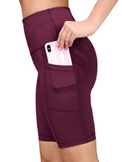 Yogalicious High Waist Squat Proof 9" Biker Shorts with Side Pockets for Women