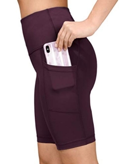 Yogalicious High Waist Squat Proof 9" Biker Shorts with Side Pockets for Women