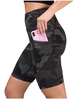 Yogalicious High Waist Squat Proof 9" Biker Shorts with Side Pockets for Women