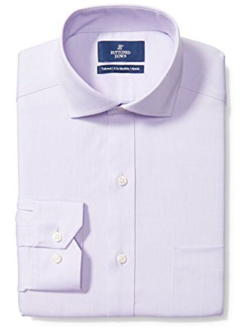 Amazon Brand - Buttoned Down Men's Tailored Fit Cutaway-Collar Solid Pinpoint Dress Shirt, Supima Cotton Non-Iron