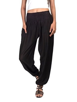 Joob Joob Women's Comfy Bohemian Tapered Elephant Harem Loose Yoga Travel Pajama Lounge Pants