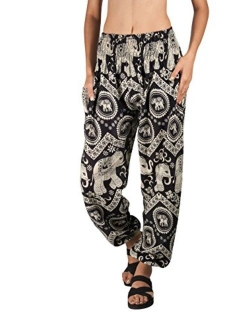 Joob Joob Women's Comfy Bohemian Tapered Elephant Harem Loose Yoga Travel Pajama Lounge Pants