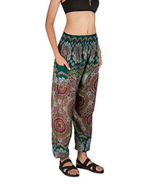 Joob Joob Women's Comfy Bohemian Tapered Elephant Harem Loose Yoga Travel Pajama Lounge Pants