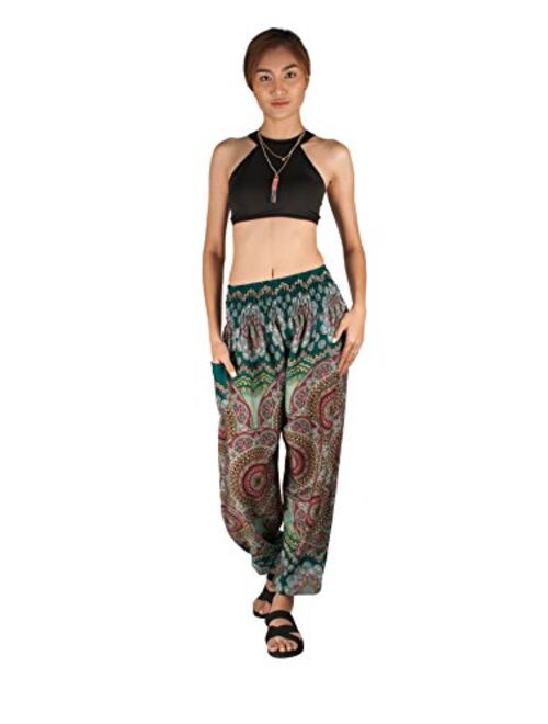 Joob Joob Women's Comfy Bohemian Tapered Elephant Harem Loose Yoga Travel Pajama Lounge Pants