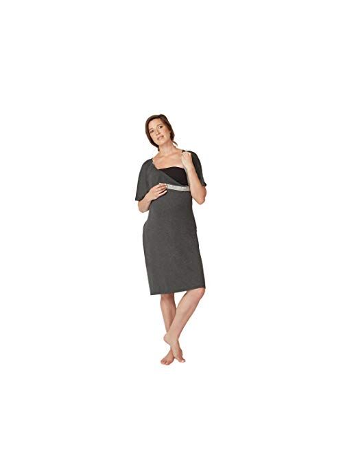 Frida Mom Delivery and Nursing Gown | Easy-Snap, Tagless, Skin-to-Skin Access for Nursing and Full Coverage in The Back