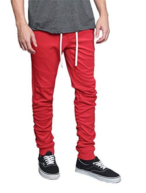 G-Style USA Men's Side Stripe Ankle Zip Drawstring Premium Trackpants