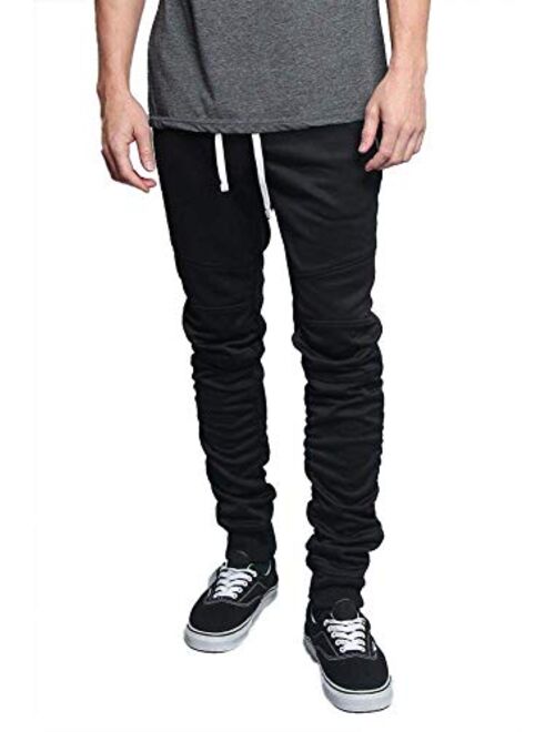 G-Style USA Men's Side Stripe Ankle Zip Drawstring Premium Trackpants