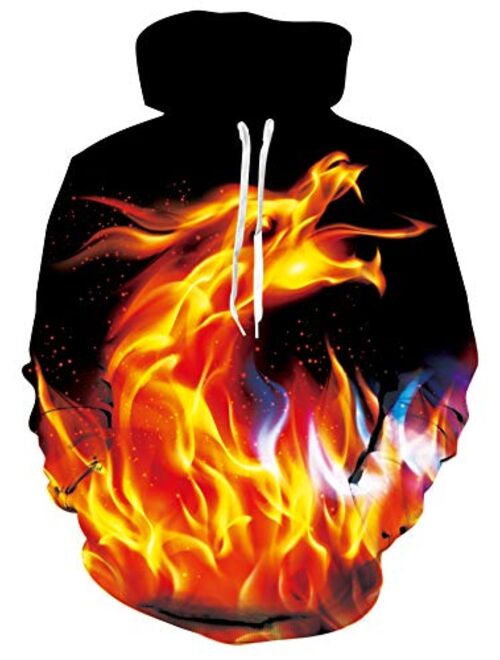 ALISISTER Unisex 3D Hoodie Pullover Sweatshirt Fleece Hooded with Pocket Clothes