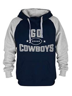 Zlor Mens Go Cowboys Embroidery Soft Cotton Pullover Hoodie