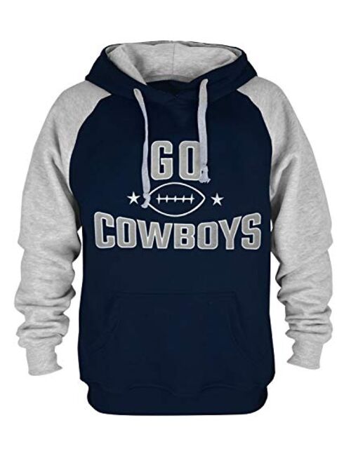 Zlor Mens Go Cowboys Embroidery Soft Cotton Pullover Hoodie